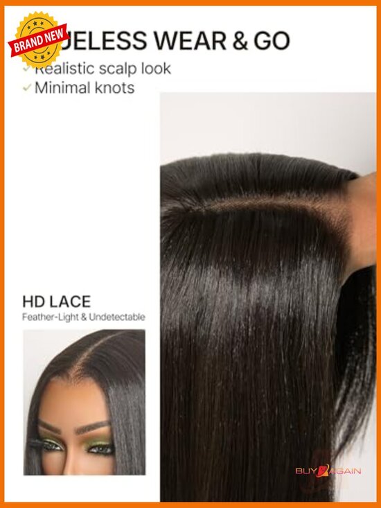 Veralux Blend Human Hair Glueless Lace Wig 28 Inch Straight HD Lace Beginner